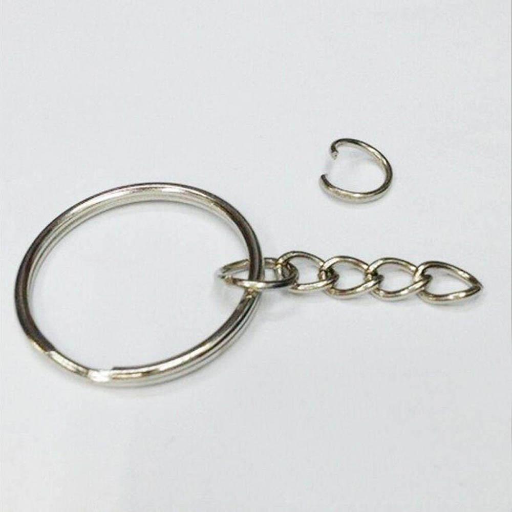 25mm Metal DIY Split Ring Short Chain Key Fob Keychain Keyring