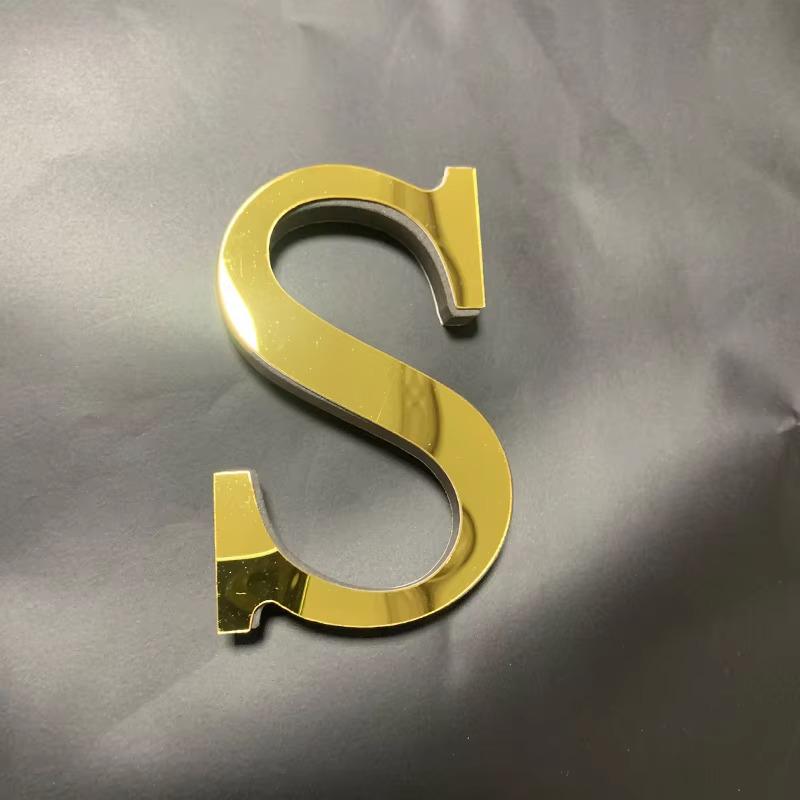 10cm Gold 26 English Letters DIY 3D Mirror Acrylic Wall Stickers, Home Retro Wall Art Decor For Party Wedding Christmas