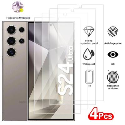4PCS For Samsung Galaxy S24 Ultra Screen Protector On Galaxy S23 S22 S21 Plus Ultra Protective Temper Glass Accessories