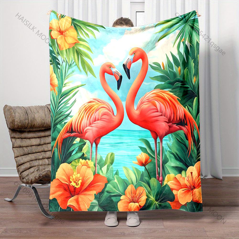 Coperta Estiva con Stampa di Fenicotteri Calda Morbida Lusso Regali per Bambini Adulti Adatta per Casa Divano Letto Viaggio Camper Multitaglia