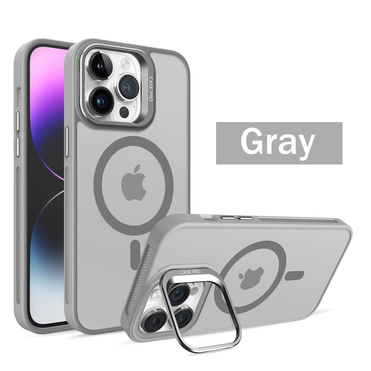 

Металлический держатель-подставка для фотоаппарата для iPhone 15 14 Plus 13 12 11 Pro Max для беспроводной зарядки, магнитный матовый противоударный чехол For iPhone 15