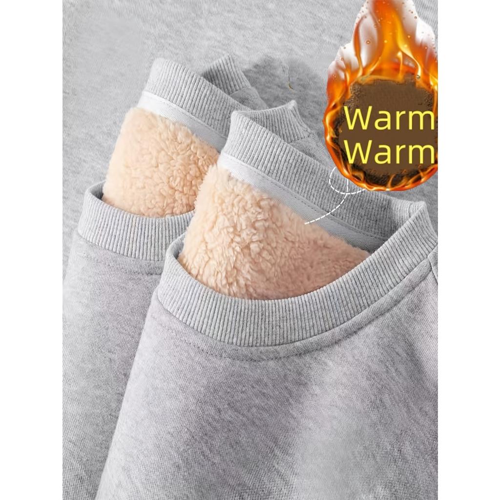 Tight Fitting Warm Clothing with Plush Insulation, Long Sleeves for Casual Sports, Autumn and Winter Tops for Outdoor Wear
