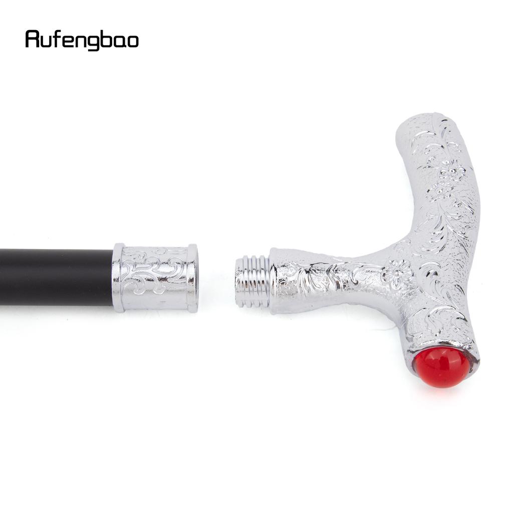 Röd Diamant Vit Blomma Boll Modekäpp Dekorativ Käpp Cospaly Vintage Fest Modesticka Kräkla 92cm