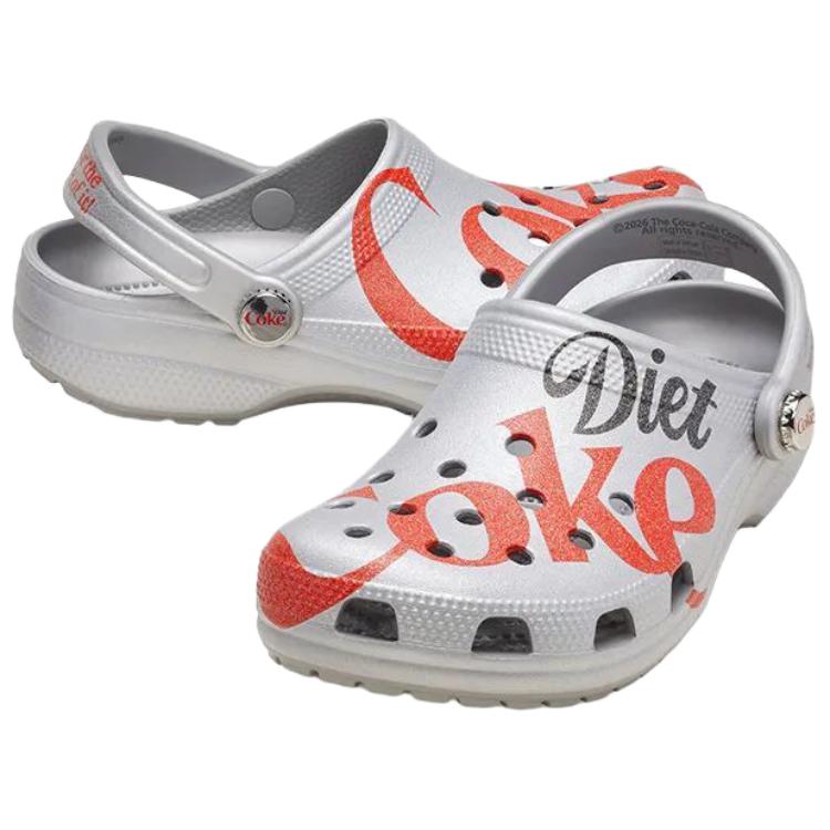 Diet Coke x Crocs Classic Clog Grau Rot Herren Sneaker 212130-90H