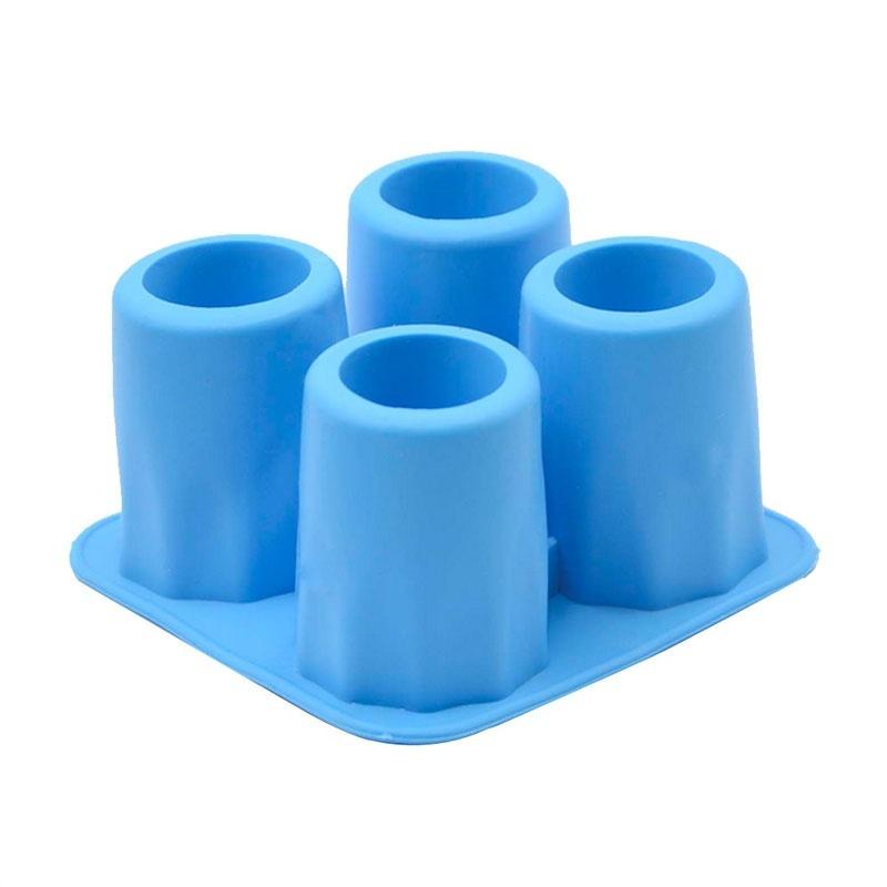 4-Cup Ice Cube Shot Shape Silicion Shooters Glass Freeze Mold Maker Tray Party Random Color
