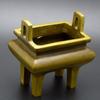 Square Home Decor Small Xuande Cauldron Old Bronze Burner Buddhist Incense Burning Supplies Ornaments