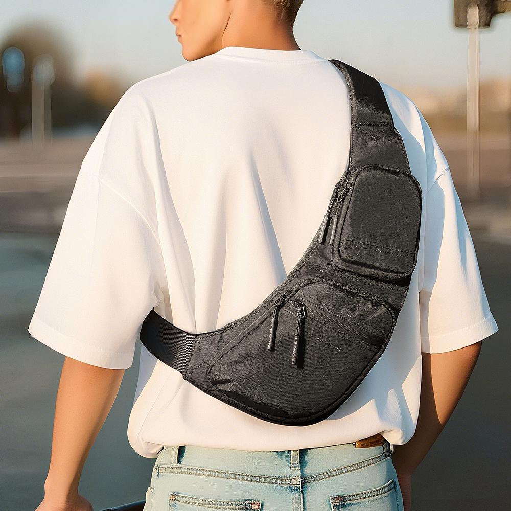 Heroic Knight Sling Bag For Men Lightweight Waterproof X-Pac Fabric Chest Shoulder Bag Outdoor Crossbody Bags Casual Travel Daypack