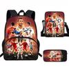 Set Zaino Scolastico CR7 per Bambini Tessuto Oxford Borsa a Doppio Scomparto con Tasca Frontale Astuccio Tracolla Ergonomico Dorsale