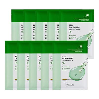 Real Cica Calming Ampoule Mask, 1 Pack, 10 Pieces