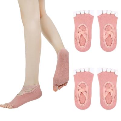 Pilates e Yoga e Perfeito para Roupa de Ballet e Desportiva [TOPIKE] Meias, Cinco Dedos, Antiderrapantes, Dedos Abertos, Sem Dedos, Respiráveis, Duráveis, Antibacterianas,