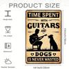 Vintage Guitar and Dog Metal Poster for Musician Gift
