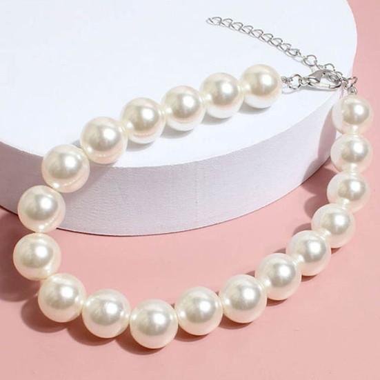 Yousheng Pet Collar Fashionable Pet Jewelry White Puppy Faux Pearls Collar Necklace for Weddings