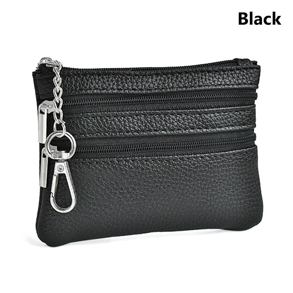 Portable PU Leather Money Coin Purse Waterproof Wear-resistant Credit Card Holoder Zipper Wallet Money Bag Women Men