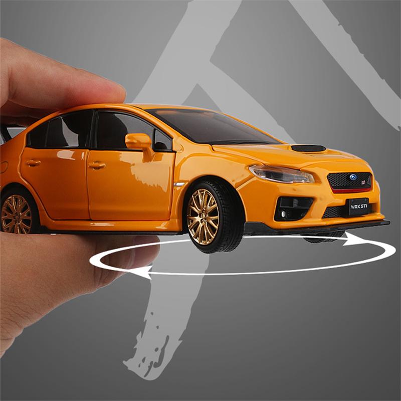 1/32 Subarus WRX STI Alloy Sports Car Model Diecast Simulation Metal Toy Race Car Model Sound and Light Collection Children Gift