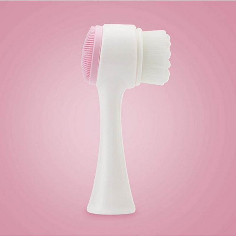 3D Manual Facial Cleansing Brush 2 in 1 Skin Care Face Brush SiliconeFacial Scrubber Dual Face Wash Brush Deep Pore Exfoliation