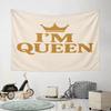 I'M QUEEN Crown Design Pattern Wall Hanging Tapestry Decorative Tapestry Home Decor for Bedroom and Living Room