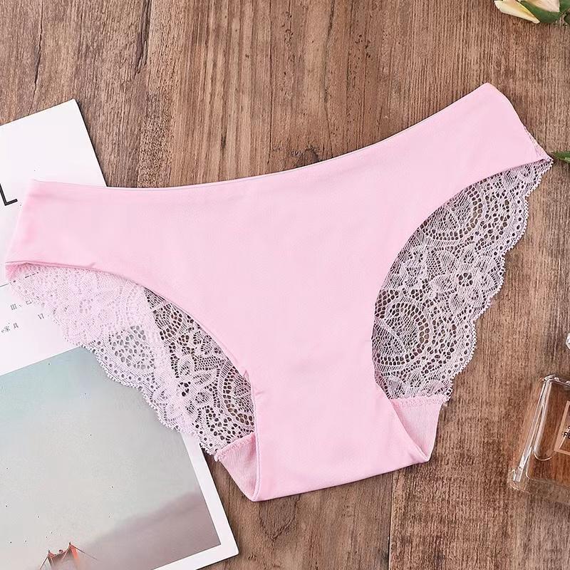 Frauen Sexy Spitze Höschen Nahtlose Baumwolle Atmungsaktive Slips Mädchen Transparente Unterhose Plus Größe Marke Unterwäsche