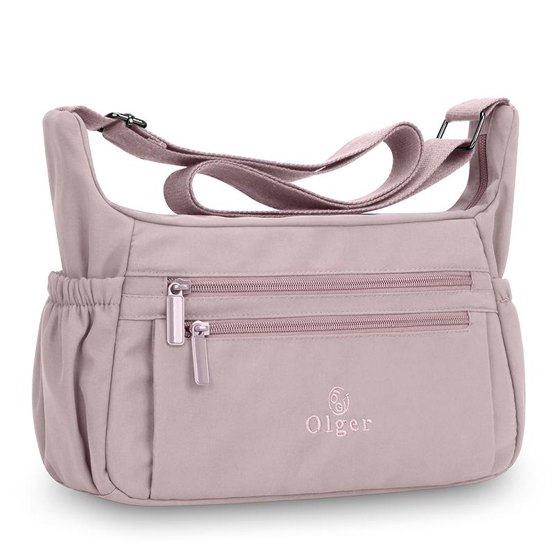 Wasserdichte Nylon-Umhängetasche für Damen, Crossbody-Tasche, mehrlagig, leicht, Muttertasche