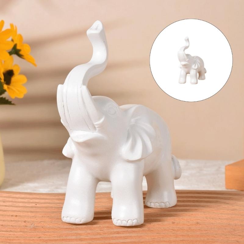 Delicate Elephant Figurine Elegant Resin Technology Perfect Desk Shelf Decoration for Birthday Housewarming