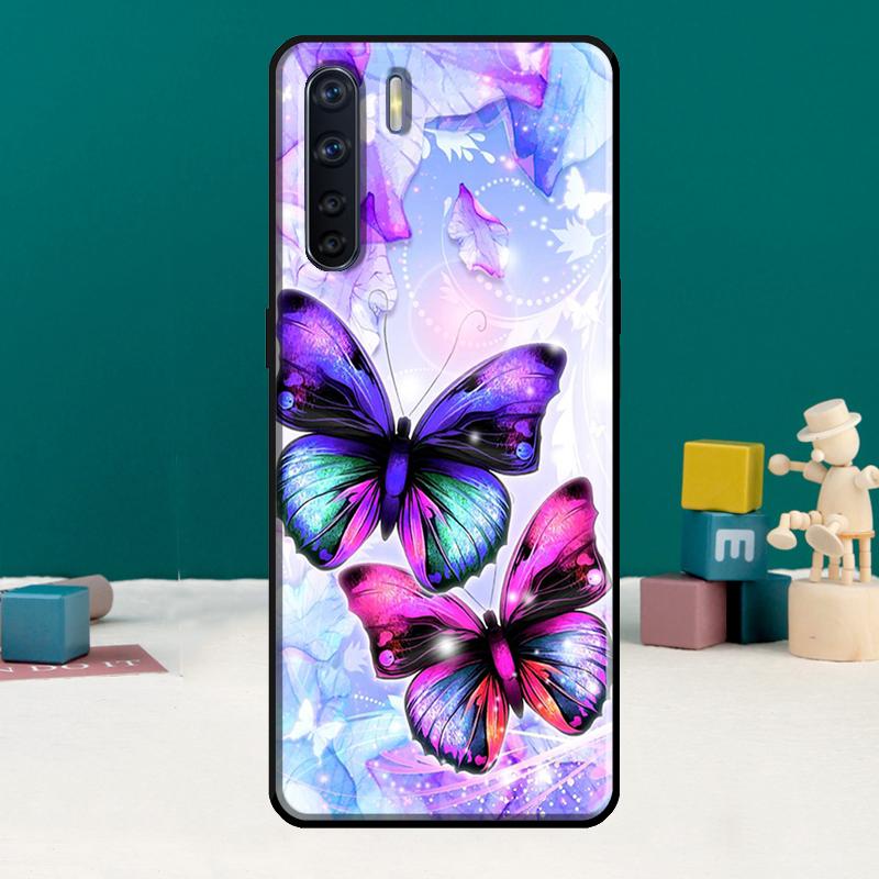 Cute Butterfly Phone Case For Oppo A17 A18 A38 A58 A78 A98 A79 A40 A60 A80 A16 A76 A96 A15 A74 A94 A54 A77