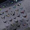 1sheet Halloween  Dazzling Laser Gothic Dark Bat Cross Adhesive Nail Art Stickers Decals Manicure Shiny Red Silver Black Charms