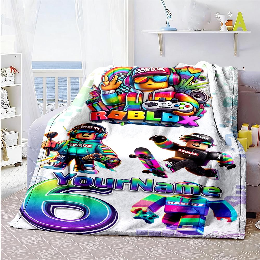 Roblox 306 Customize Your Name Blanket Lightweight Customizable Blanket Ultra-Soft for Bedding Couch Seaside Office Ideal for All Seasons