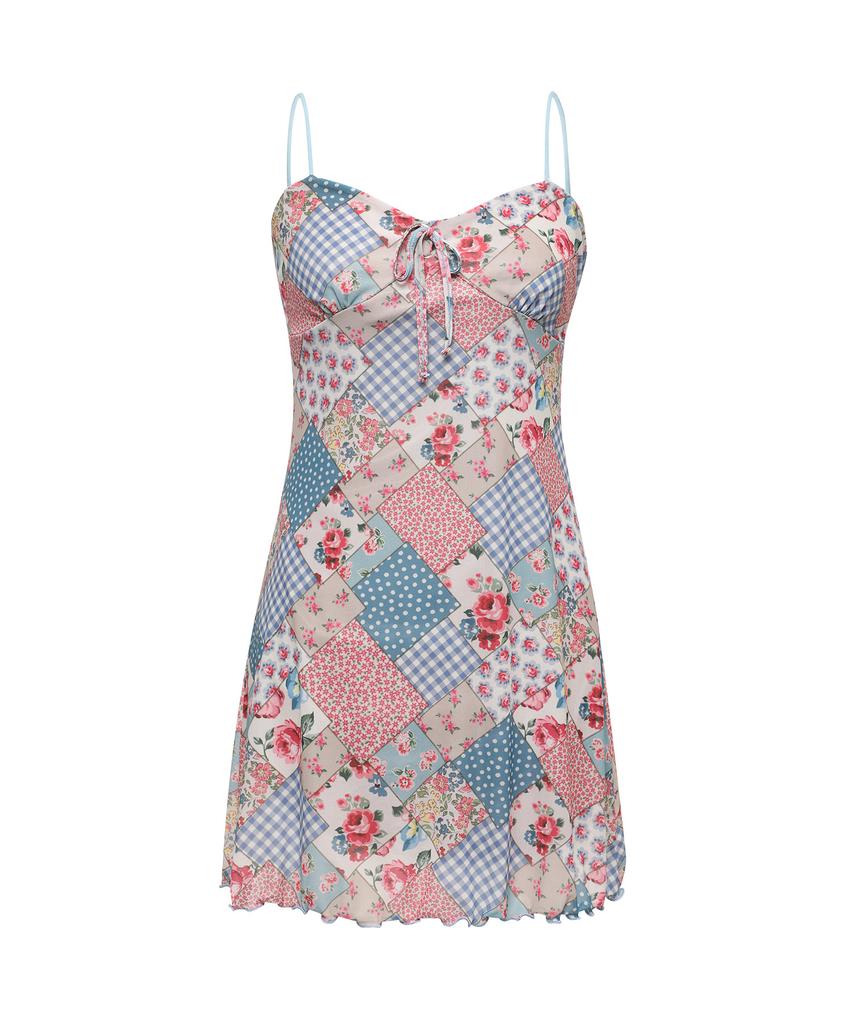 Lupeulupeu Mesh Beach Dress [Bohemian Patchwork Sky Blue]
