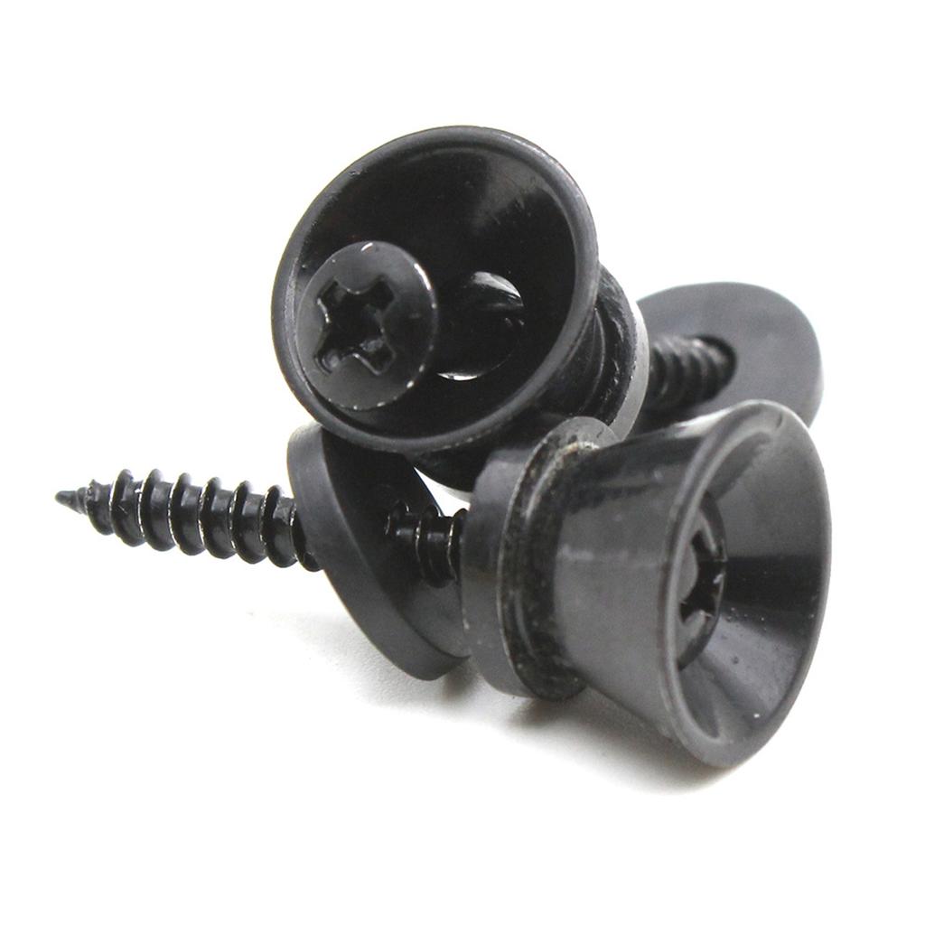2pcs Guitar Strap Lock Pins Peg Metal Black Silver for Acoustic Electric Guitar Ukulele Bass Universal