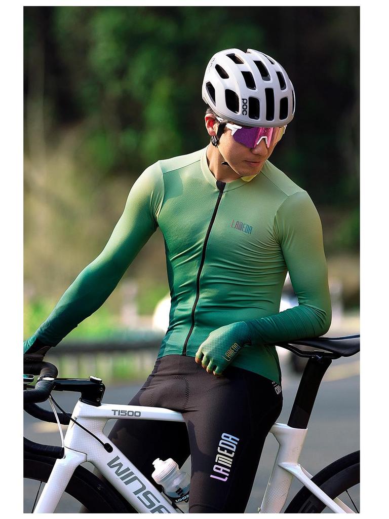 Tricou de ciclism pro pentru bărbați Lampada - Mânecă lungă, Respirabil, Croială strânsă pentru primăvară/toamnă.