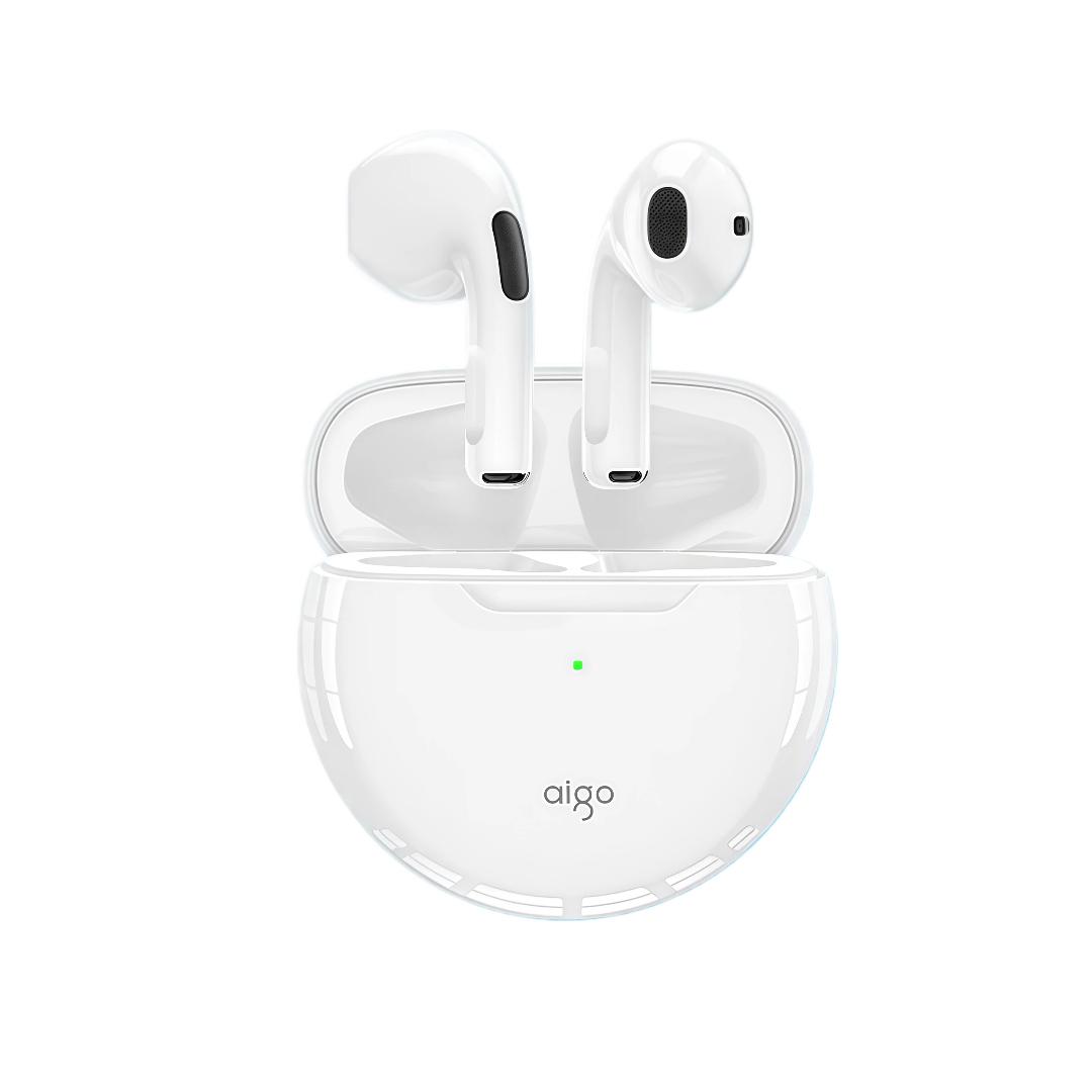 

aigo Bluetooth Earphones, Semi-In Gaming and Sports Headphones, White