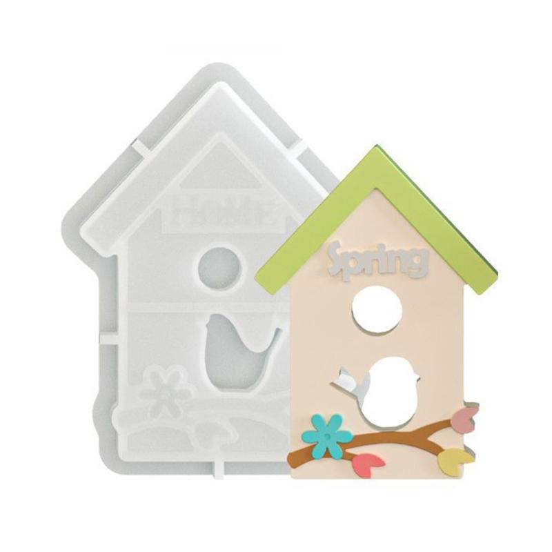 Easter Bird House Candle Silicone Molds Heat Resistant for Resin Casting Making Candle Soap Home Decoration Holiday Gift