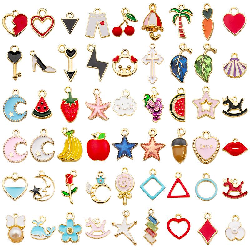 Summer Charm Drip Oil Earrings & Necklace Set - Cute Student Style Dangle Pendant Accessories