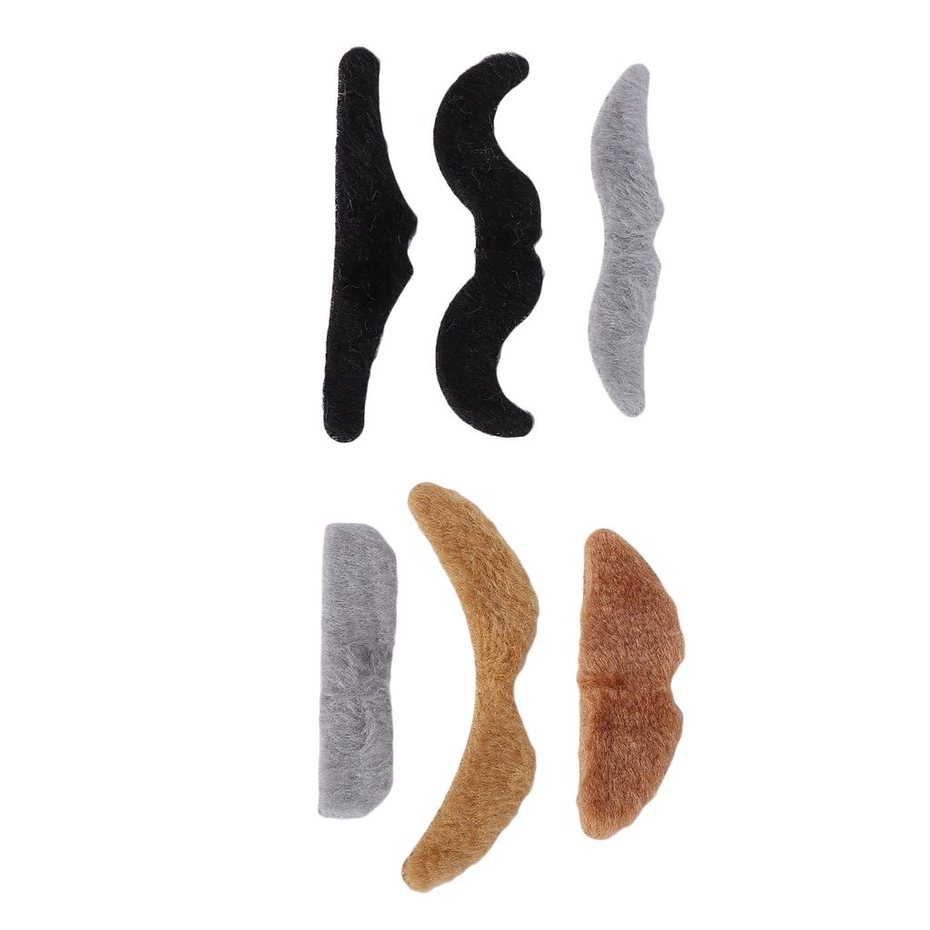 6 ks Samolepicí Novinka Knír Individualizovaný Kostým Falešné Kníry Samolepky