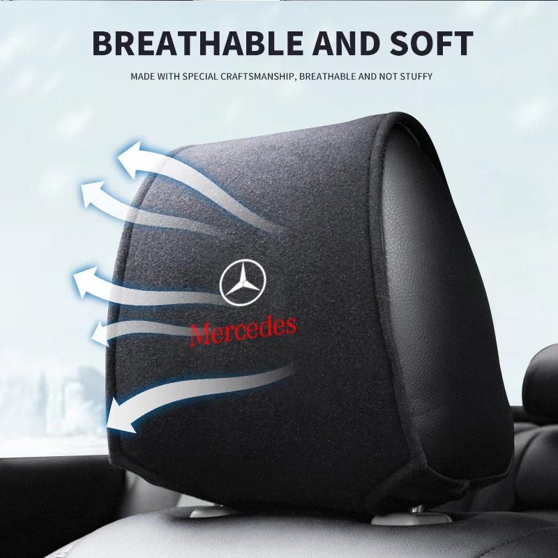 1pcs Car Seat Back Headrest Pillow Dustproof Cover For Mercedes Benz C180 C200 C260 C300 W108 W124 W126 W140 W168 W169 W176