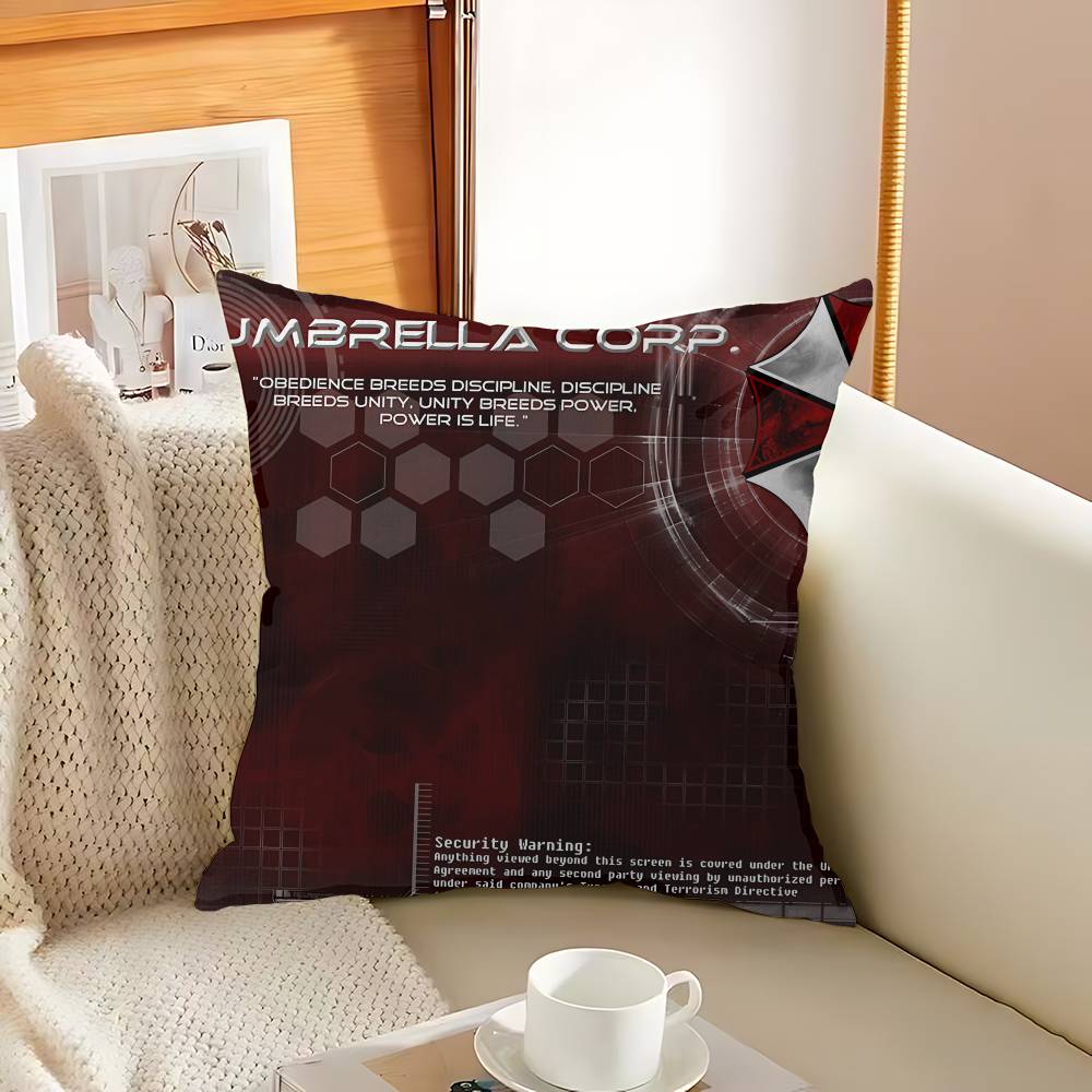 EVILS RRESIDENT GAME Pillow Covers Cartoon Sofa Decorative Home Doublesided Printing Short Plush Cute Cushion Cover