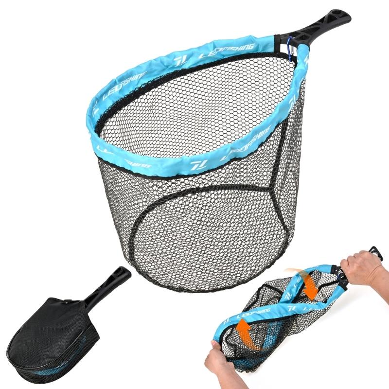 Fishing Landing Net Portable Fishing Net with Comfortable Grip and Storage Bags Foldable Landing Net Fishing Tackle Tool