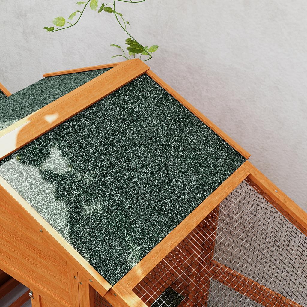 Garden Chicken Coop for 1-2 Chickens with Brooding Area, House and Open Space, Made of Wood and Metal, 179x67x115 Cm