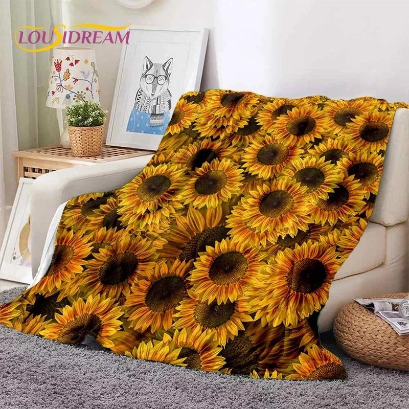 Dream Sun Flowers Nordic Daisy Yumuşak Battaniyeler, Sıcak Tut Atma Battaniyesi Piknik Yatakları Kanepe Ev Yatak Odası Hediyesi için Rahat Battaniye