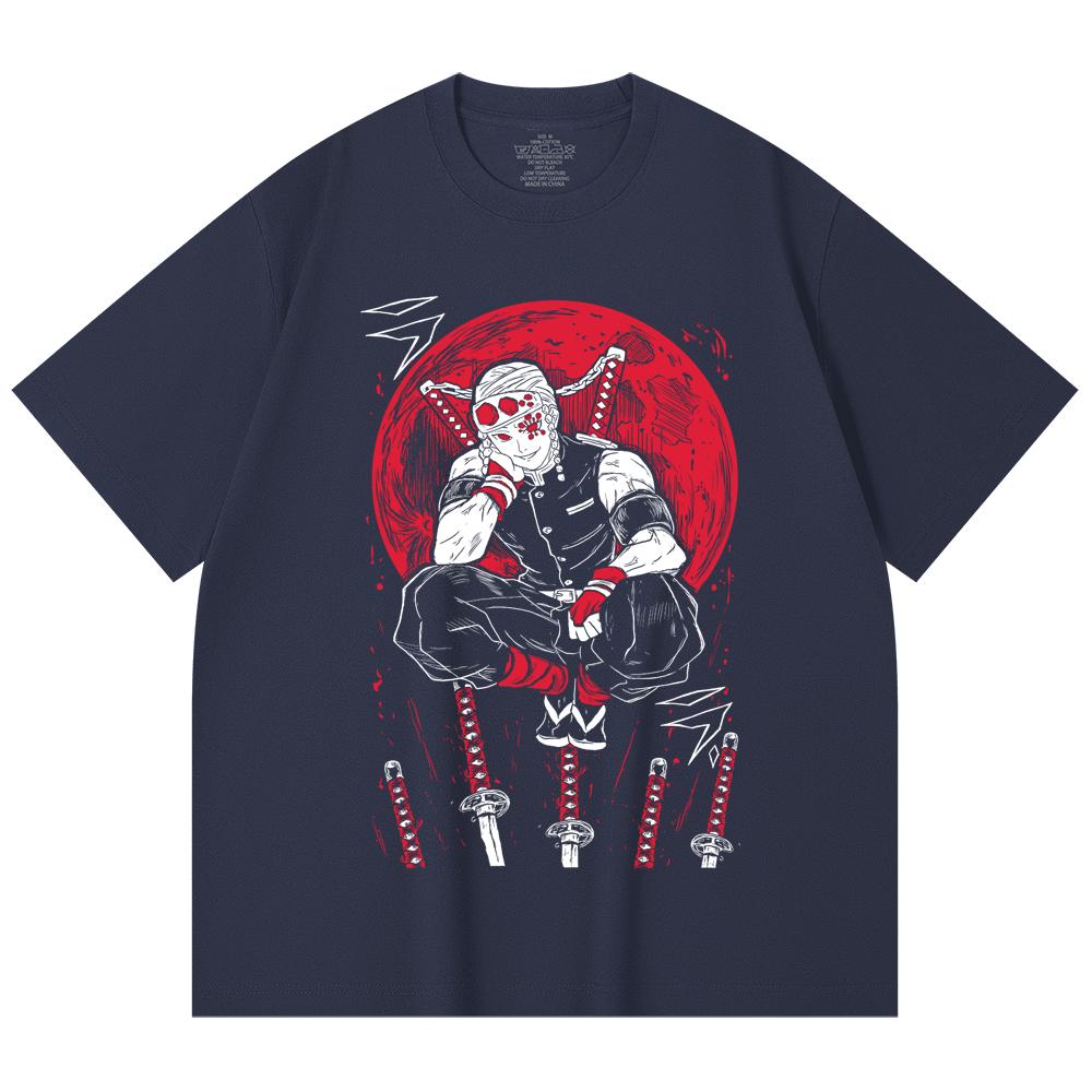 230 Gsm 100% Cotton Demon Slayer V48 Uzui Print Unisex Heavy Cotton T Shirt