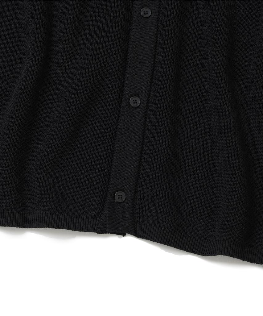 KNITTED Coolever Pk Crop Short Sleeve Cardigan Black