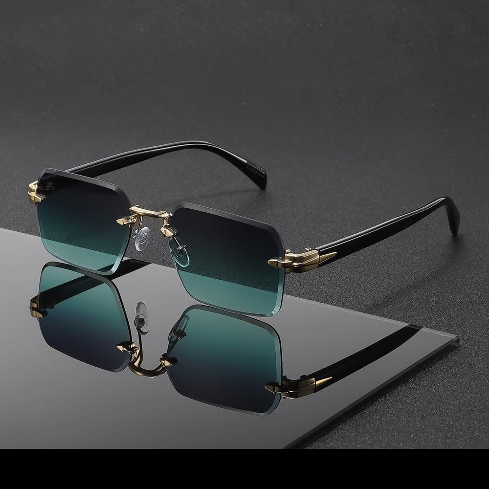 2026 New Fashion Metal Frameless Sunglasses Outdoor Travel and Cycling UV Protection Eyewear UV400 Unisex Classic Driving Shades