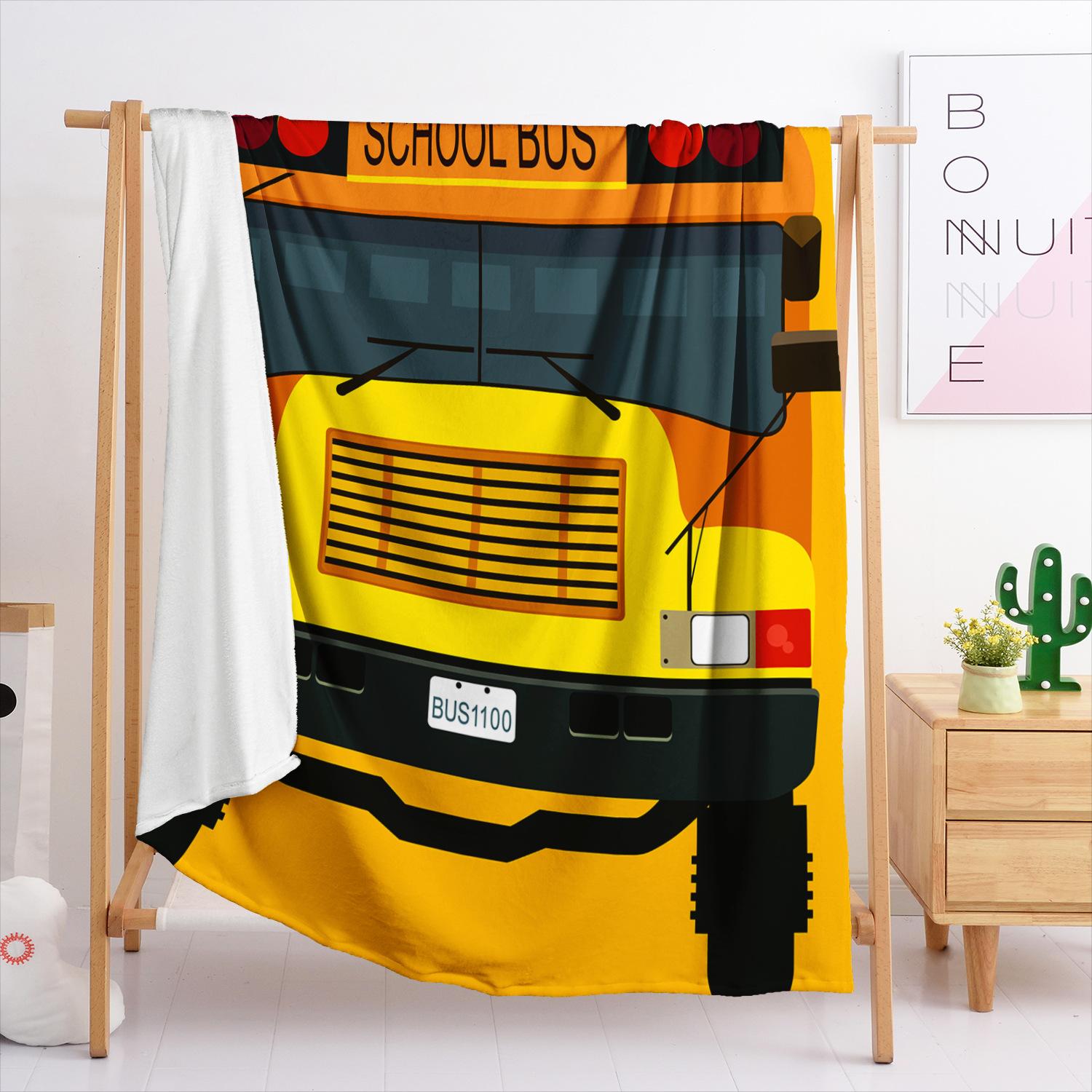 Blanket Flannel Blanket Construction Vehicle Machinery 3D Digital Printing Blanket Blanket 120X90cm