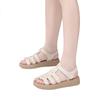 Red Dragonfly Women's Leather Sandals Soft Sole Versatile Comfortable Flat Beach Shoes WTK252381 Off-White Size 37