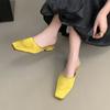 Bailamos Brand Women Slippers Fashion Round Toe Slip On Mules Shoes Soft Flat Heel Outdoor Casual Dress Sandals  Flat Shoes Muje
