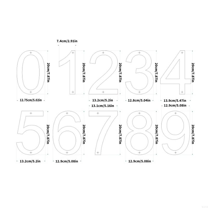 Modern Acrylic House Number Plate Door Label Number Plate Sign with Screw Modern Numbers Address Sign Easy Installation M4YD