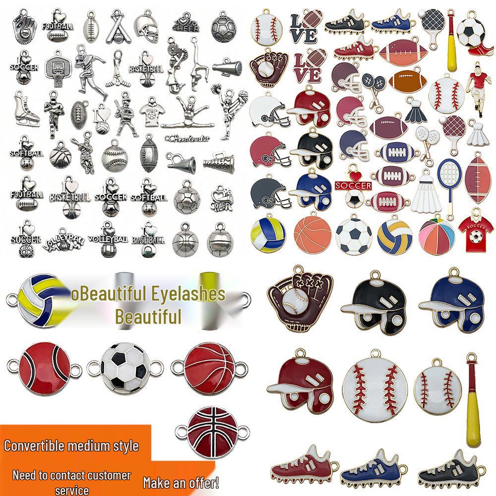 Creative Sports Keychain: PVC Rubber Football, Tennis, Basketball, Rugby Pendant - Small Gift