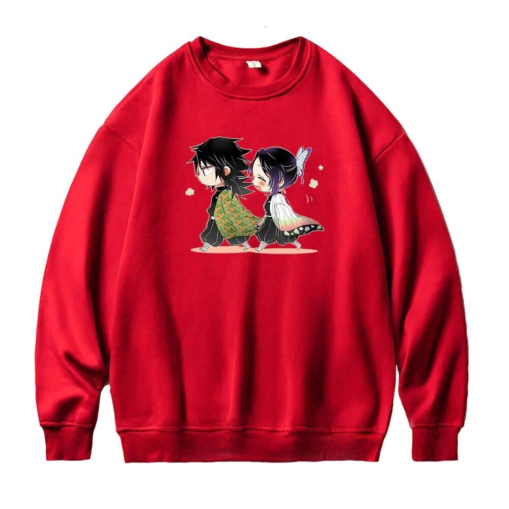 Demon Slayer Giyu Tomioka și Shinobu Kocho Hanorac cu imprimeu grafic Kimetsu No Yaiba Anime Hanorac pentru femei unisex