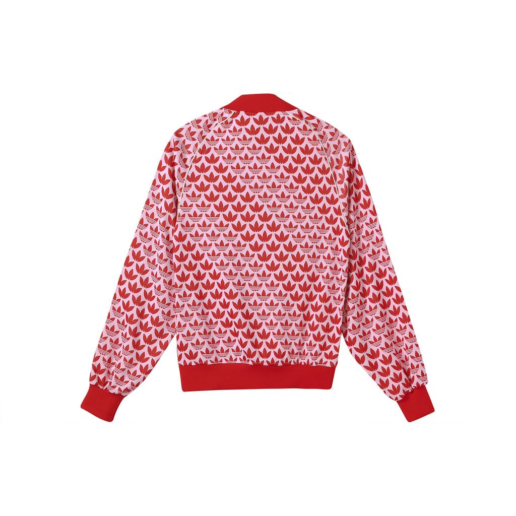 Adidas Originals 70S Logo All Over Print Zip Jacket Women Jacket Red IK7872