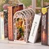 Twilight Cabin Bookends: DIY Wooden 3D Puzzle House Model, Handmade Building Blocks, Assembled Toy Gift.