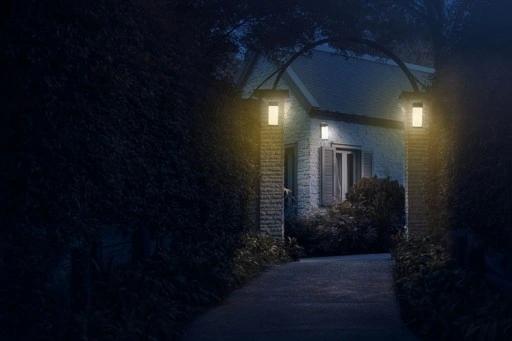 Lampa Solarna Led Elewacyjna Zewnętrzna Ścienna Kinkiet Czarny Matowy Ip65